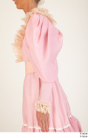  Photos Woman in Historical Civilian dress 3 19th century Medieval Clothing Pink dress upper body 0003.jpg